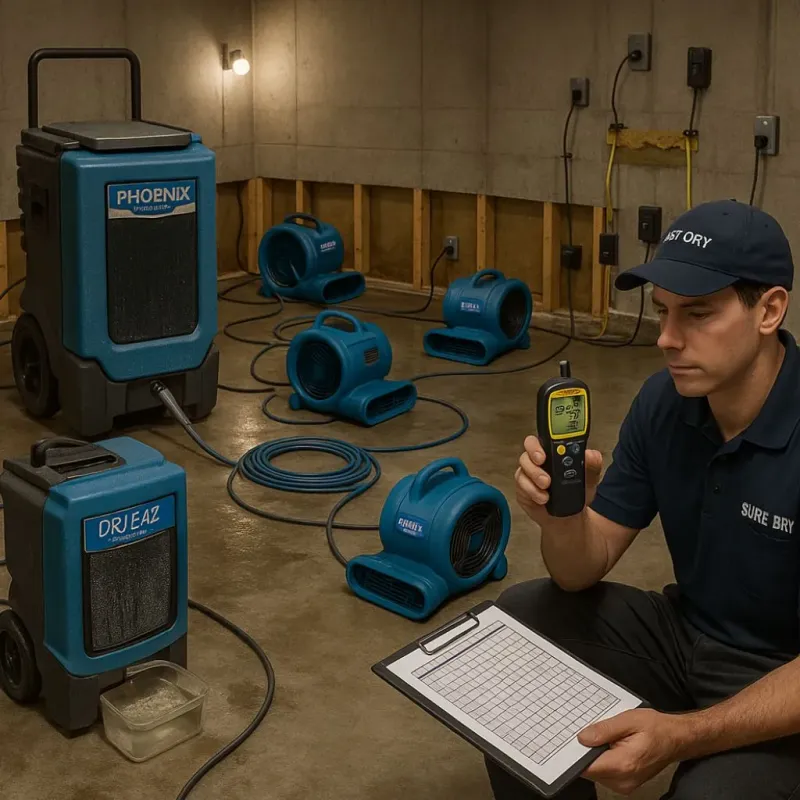 Structural Drying and Dehumidification process in Lake Heritage, PA
